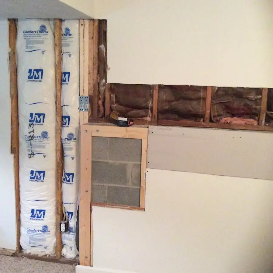 Wall insulation replacement during Contents Cleaning & Restoration in Halifax